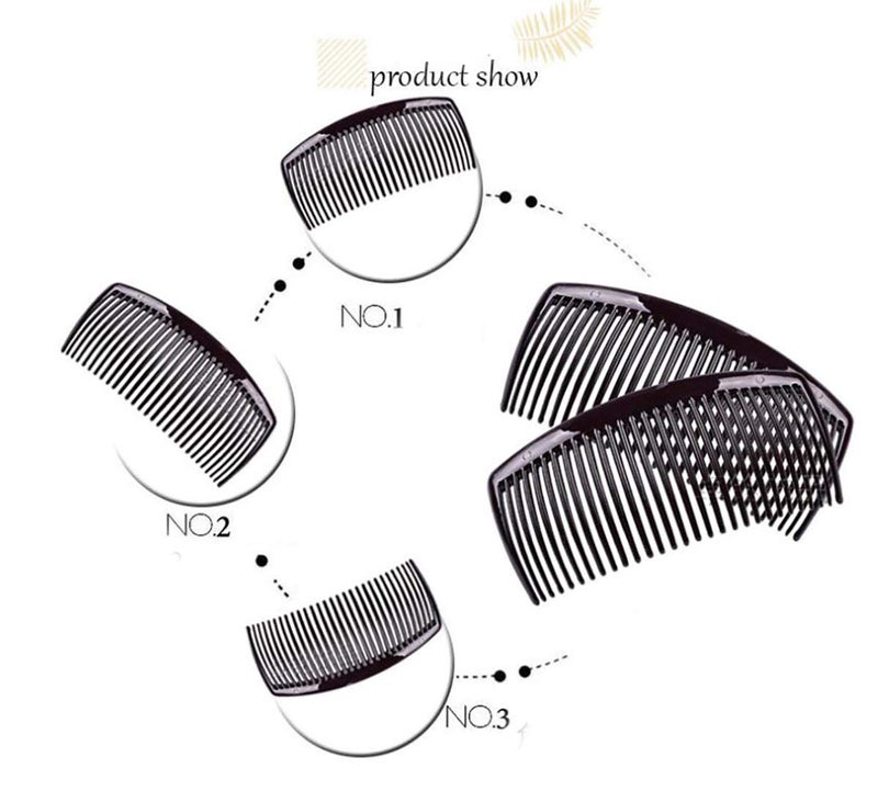 Fodattm 4PCS Black and Brown Hair Side Comb with Teeth French Hair Accessories Hair Clip Clamp for Women Men (4 inches - 29 teeth) - Image 3